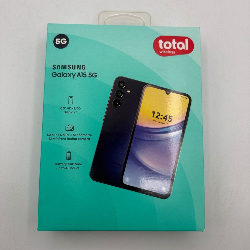 Samsung Galaxy A15 5G 64GB Blue Black Total Wireless Smartphone S156V NEW
